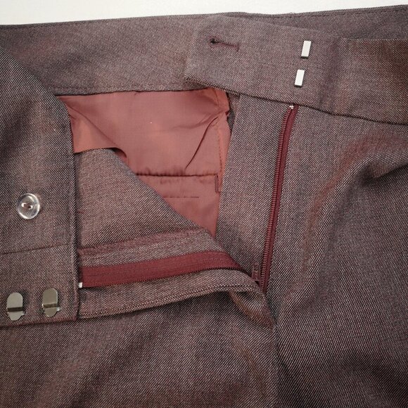 Anne Taylor Factory Ladies Size 12 Dark Rose Slight Flare Dress Pants - Picture 7 of 12